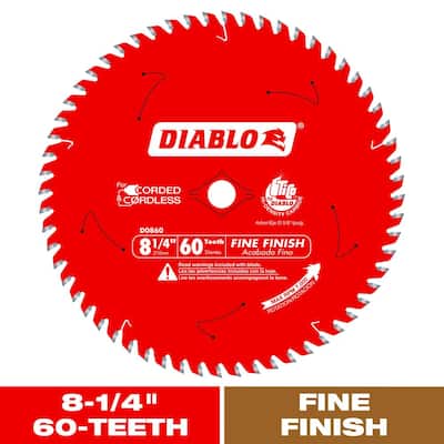 8-1/4in. x 60-Teeth Fine Finish Circular Saw Blade for Wood