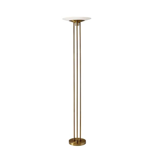 Adesso Newton 71 in. Integrated LED Brass Floor Lamp
