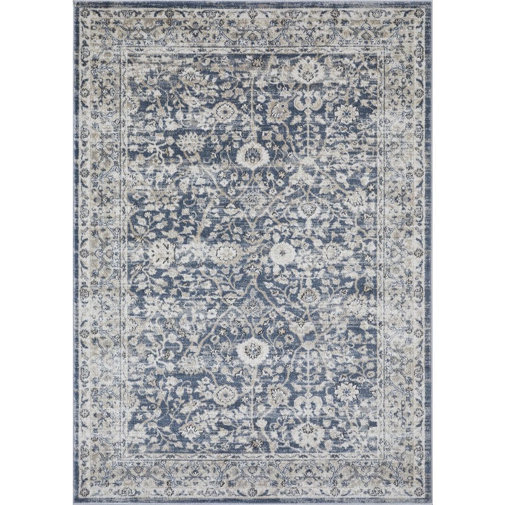 LOOMAKNOTI Kehleigh Oviel Blue 7 ft. 10 in. x 9 ft. 10 in. Oriental ...