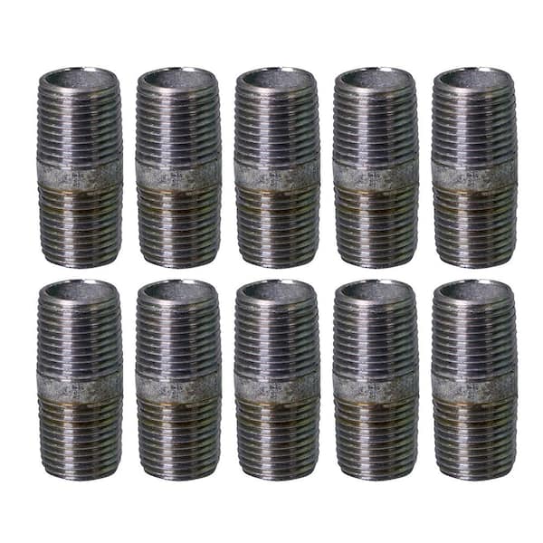 PLUMBFLEX 1/2 in. x 1-1/2 in. Galvanized Steel Pipe Nipple (Pack of 10)