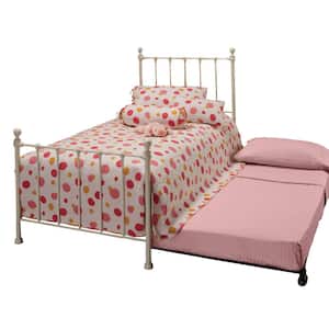 Molly White Twin Bed with Bed Frame and Roll out Trundle