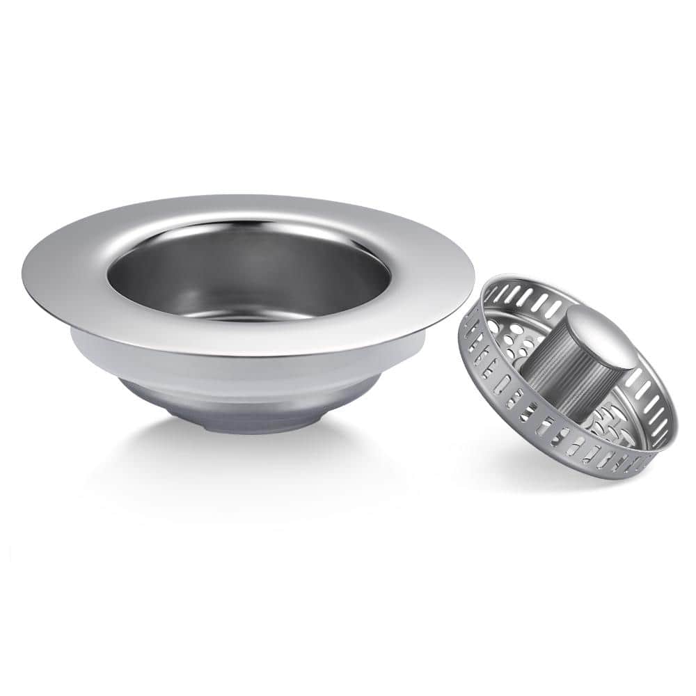 Polished Chrome Finish 304 Stainless Steel 3-in-1 Universal Kitchen Sink Strainer with Pop-Up Stopper price history on PriceWatchPro