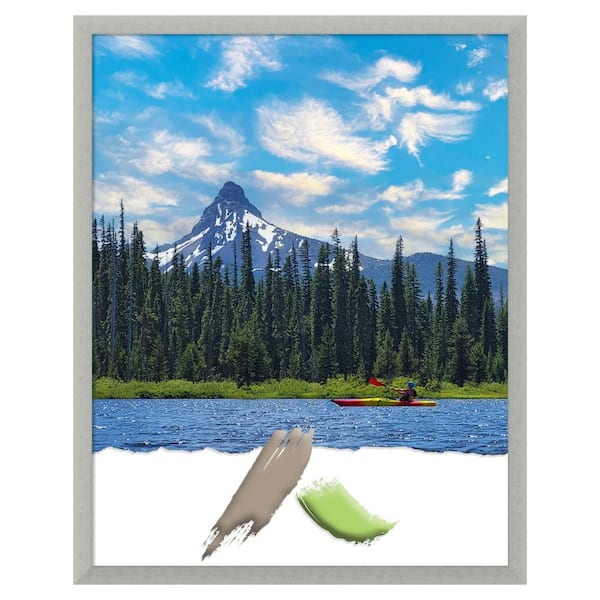 Amanti Art 16 in. x 20 in. Salon Scoop Silver Wood Picture Frame Opening Size
