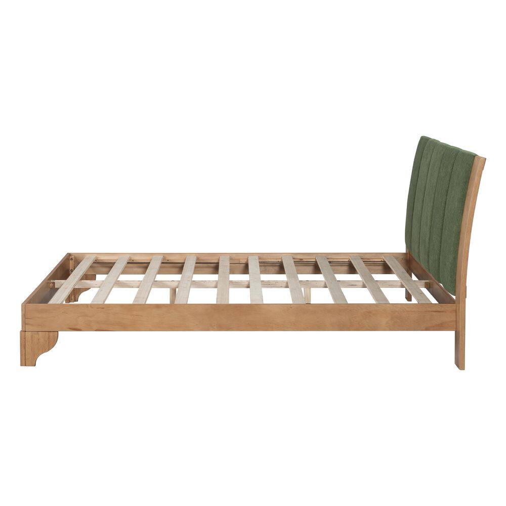Ralph Modern Black+White Wood Frame Queen Size Platform Bed with Upholstered Headboard - thumbnail 2