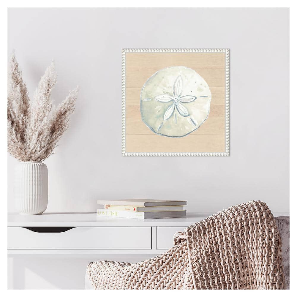 Beaded Frame Sand Dollar Print on Canvas Wall Art