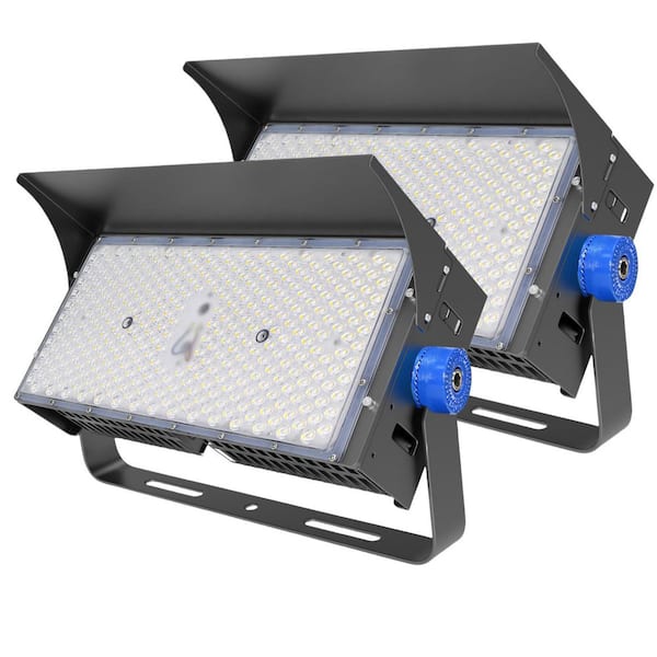 1500 Watt Equivalent 39000 Lumen 120° Bronze Stadium Lights 5000K Neutral White Integrated LED Flood Light (2-Pack)