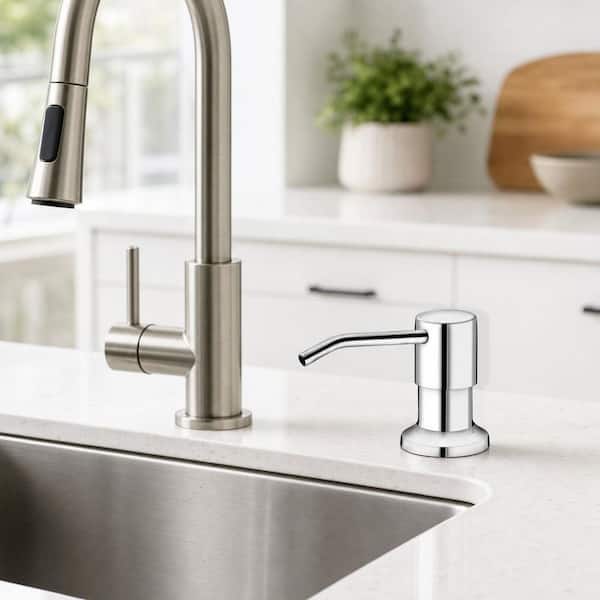 Wudkey 2-Pack Chrome Kichen Sink Soap Dispenser with 47 in