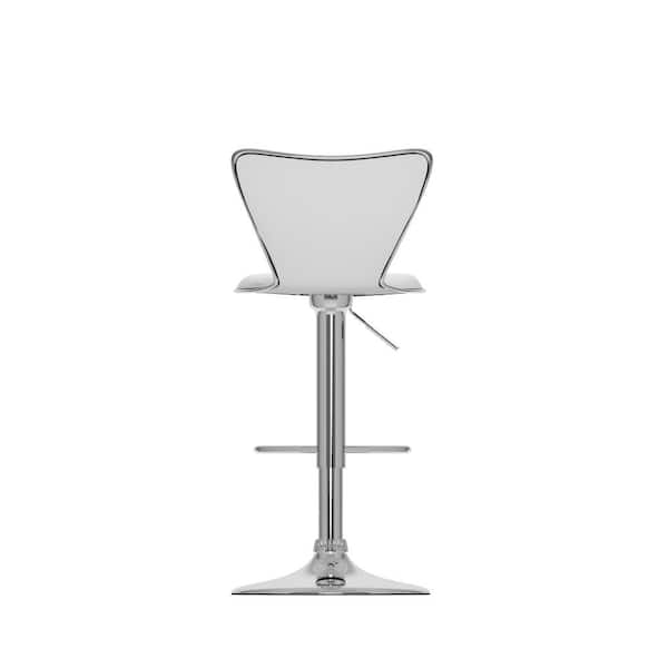 CorLiving Tall Curved Back Adjustable Bar Stool - Set of 2 White