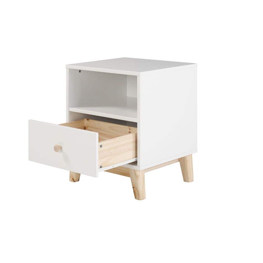 Mid-Century Modern Two-Tone 1-Drawer Nightstand