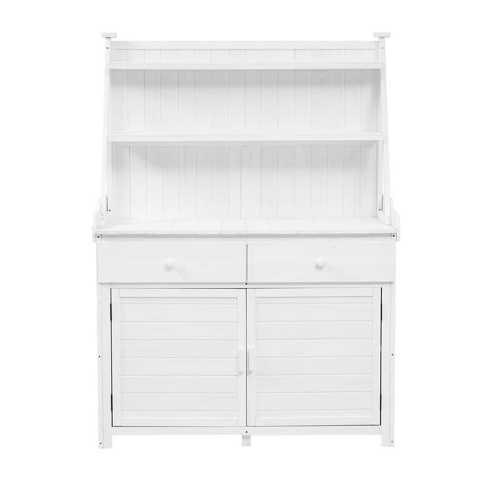 47.2 in. W x 65 in. H Garden Potting Bench Table, Fir Wood Workstation with