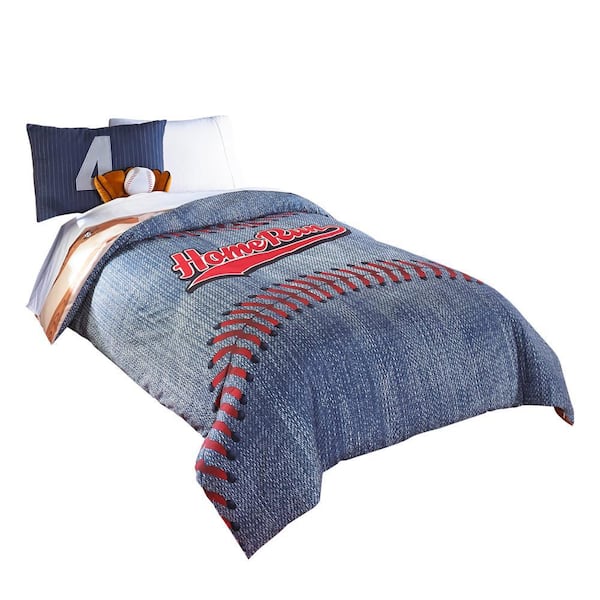 Benjara 6-Piece Blue Solid Print Polyester Full Comforter Set
