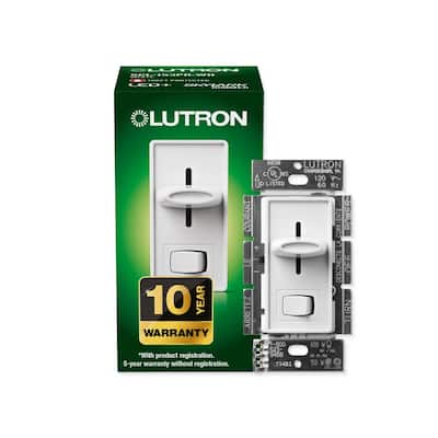 Lutron Skylark LED+ Dimmer Switch for Dimmable LED and Incandescent Bulbs, 150W LED/Single-Pole or 3-Way, White (SCL-153PR-WH) SCL-153PR-WH