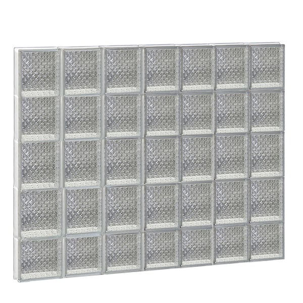 Clearly Secure 40.25 in. x 36.75 in. x 3.125 in. Frameless Diamond Pattern Non-Vented Glass Block Window