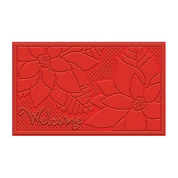 Home Accents Holiday Poinsettia Contemporary 18 in. x 30 in. Impressions Holiday Mat