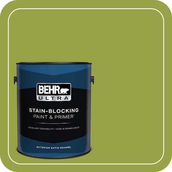 BEHR ULTRA 1 gal. #P360-6 Fresh Apple Satin Enamel Exterior Paint & Primer