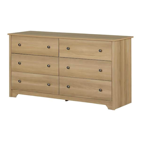 South Shore Vito Natural Ash 6-Drawer 59.25 in. Chest of Drawers