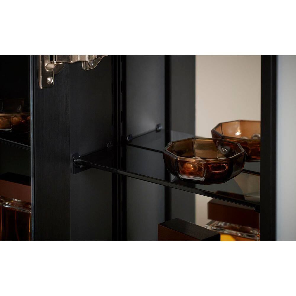 Collage 12" x 32" Black Framed Rectangular Medicine Cabinet with Mirror