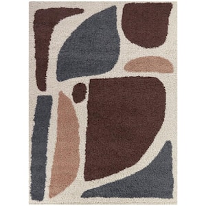 Cesare Burgundy 8 ft. x 10 ft. Abstract Area Rug
