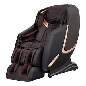 Prestige Series Brown Faux Leather Reclining 3D Massage Chair with Bluetooth Speakers and Heated Seat