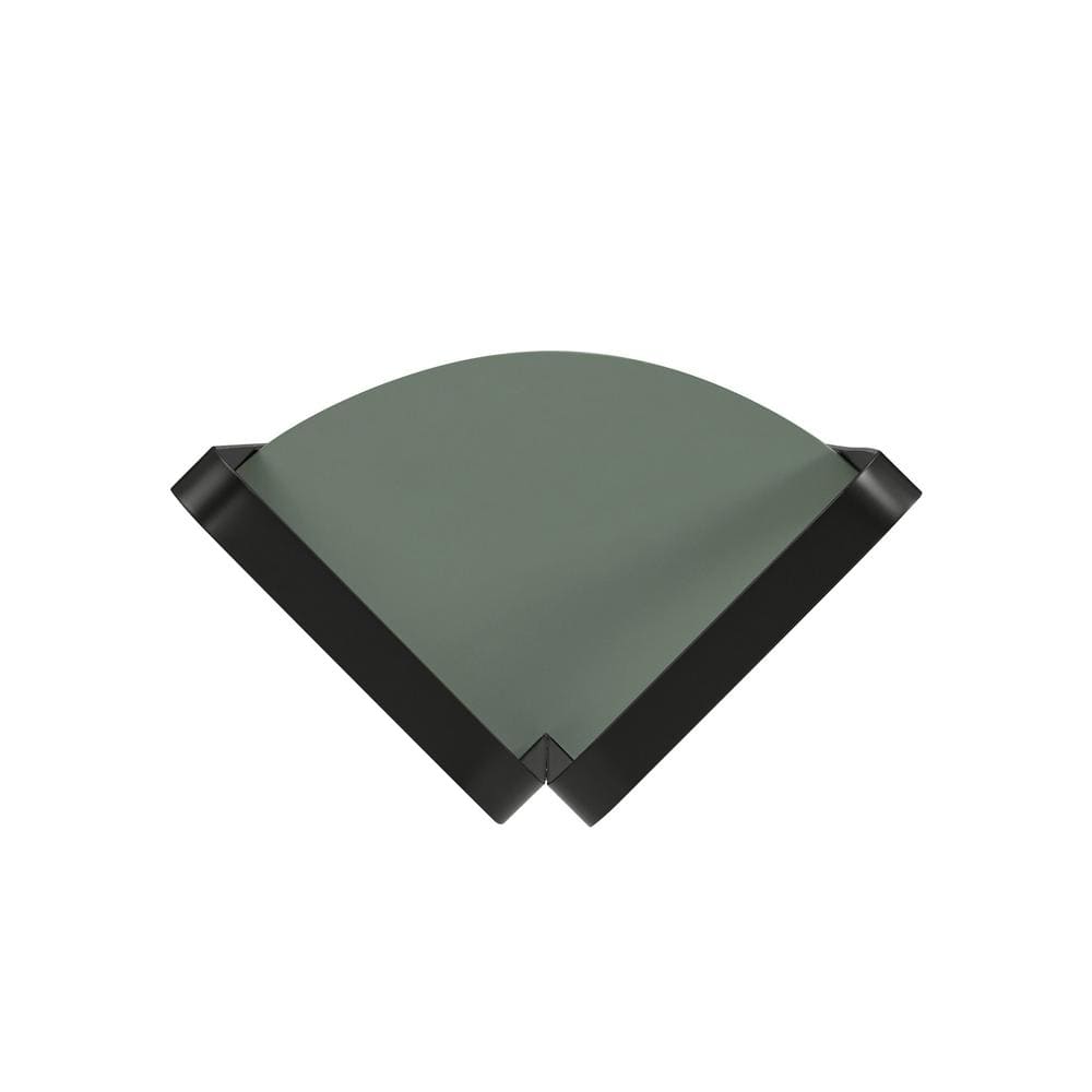 Naija Sage Green 71" Minimalist Corner Bookcase with Black Metal Frame