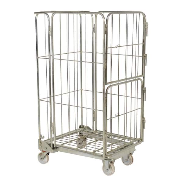 Vestil 26.375 in. x 59 in. Galvanized Nestable Roller Container ROL-95 -  The Home Depot