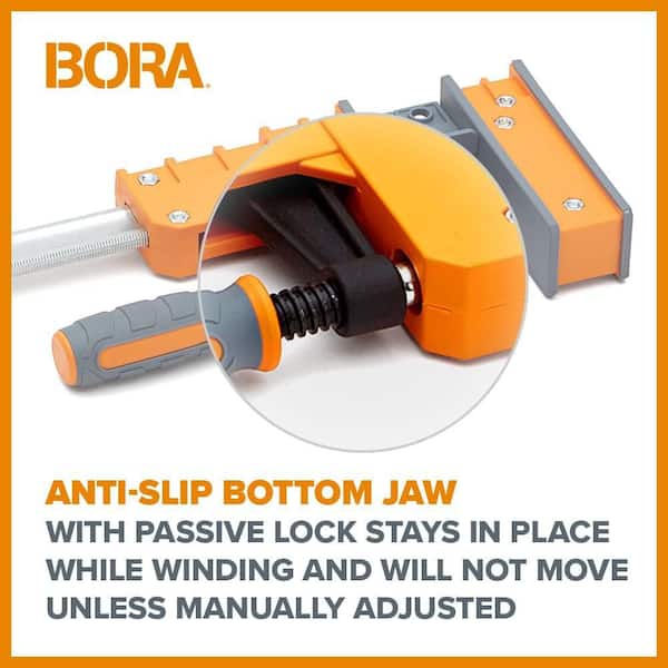 BORA 18 in. Capacity, 3.5 in. W Padded Jaw, Steel Parallel Clamp