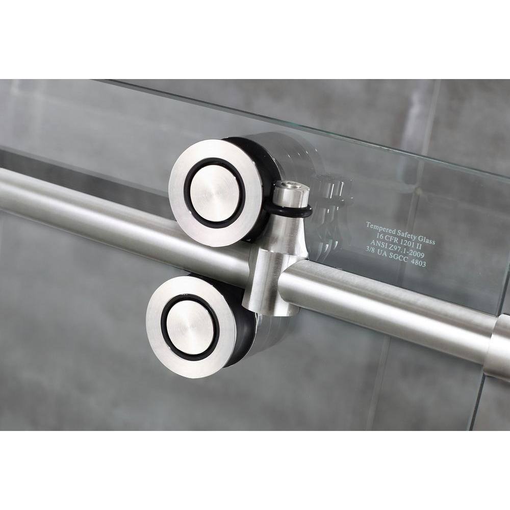 Langham 60" x 77.5" Frameless Sliding Shower Door in Stainless Steel