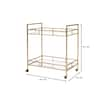 Home Decorators Collection Gold Leaf Metal and Glass Rolling Bar Cart with  Glass Top (30 in. W x 33 in. H) V174814-NP - The Home Depot