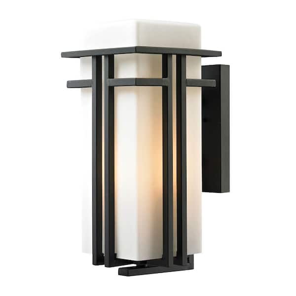 Titan Lighting Kelmscott Collection 1-Light Textured Matte Black LED Outdoor Barn Light Sconce