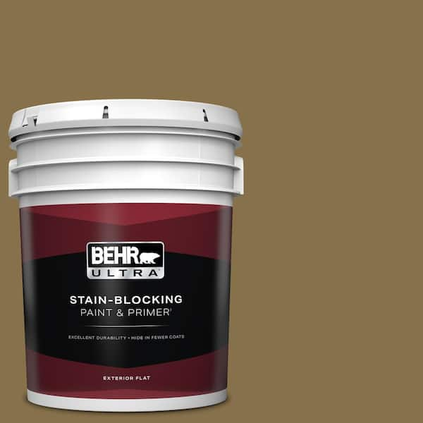 BEHR ULTRA 5 gal. #S320-7 African Plain Flat Exterior Paint & Primer