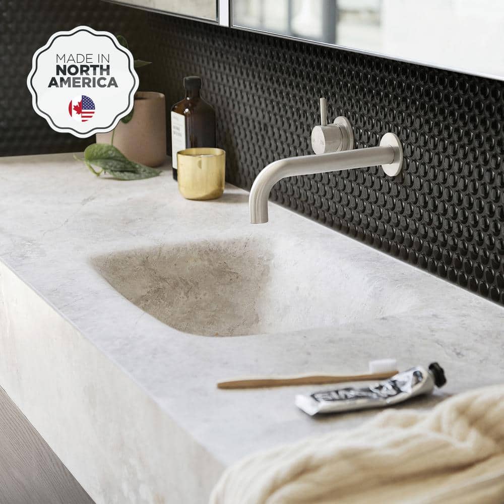 Glossy Black Penny Round Peel and Stick Backsplash Tile