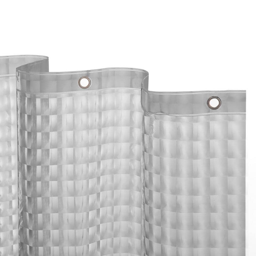 Kenney 70 in. W x 72 in. H Medium Weight Embossed PEVA PEVA Shower Curtain Liner in Smoke Gray