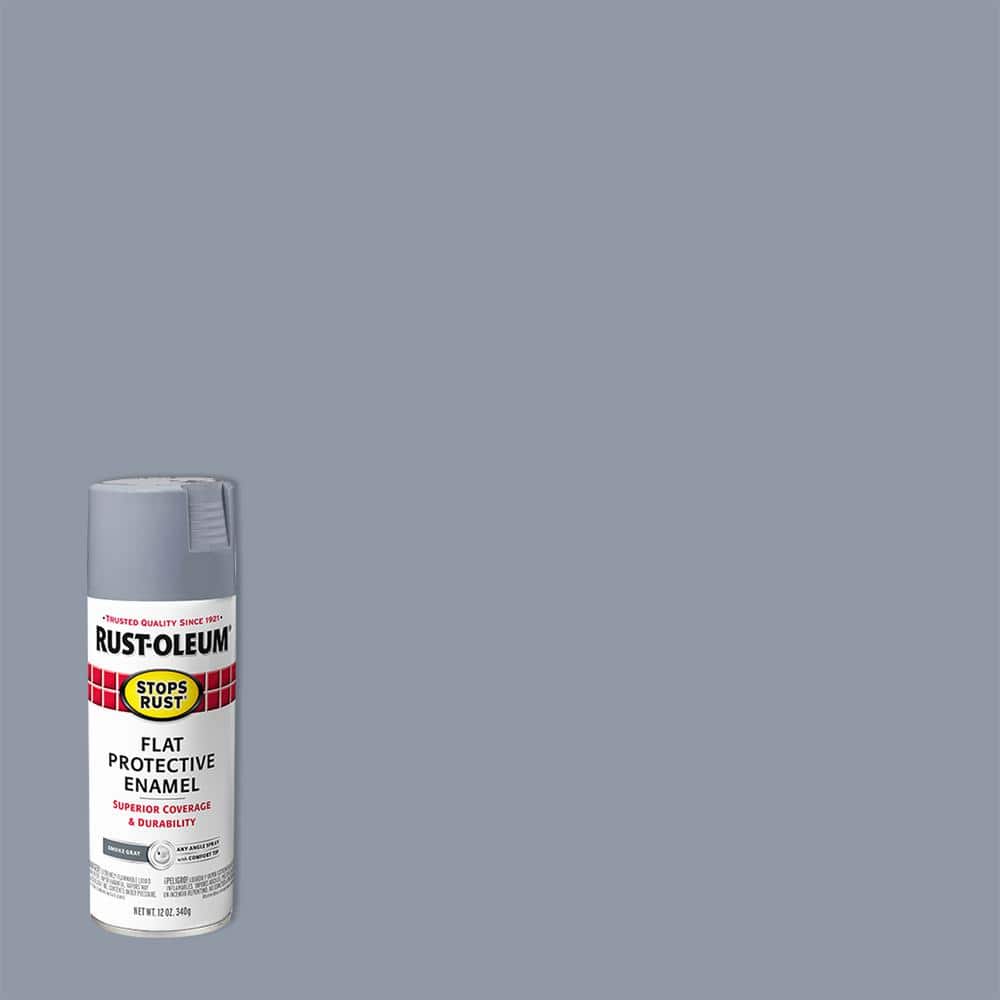 Rust-Oleum Stops Rust 12 oz. Protective Enamel Flat Smoke Gray Spray ...