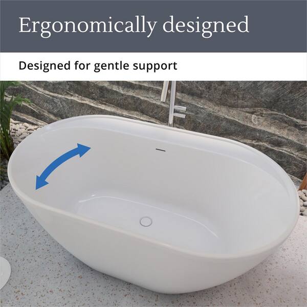 DreamLine Essence 65 in. x 36 in. Freestanding Acrylic Soaking