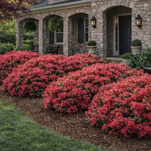 3 gal. Sunglow Azalea Evergreen Shrub with Red Flowers AZASUN03G