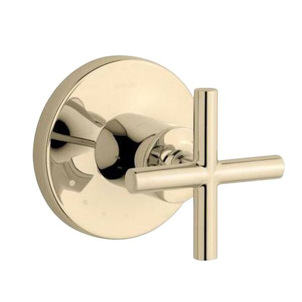 KOHLER Purist 1-Handle Volume Control Valve Trim Kit with Cross Handle in Vibrant French Gold (Valve Not Included)