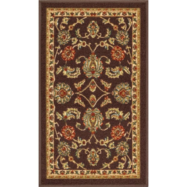 Well Woven Kings Court Tabriz Brown 2 ft. x 5 ft. Traditional Area Rug