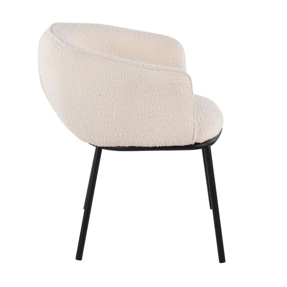 Ashland Black Metal and White Sherpa Upholstered Arm Chair