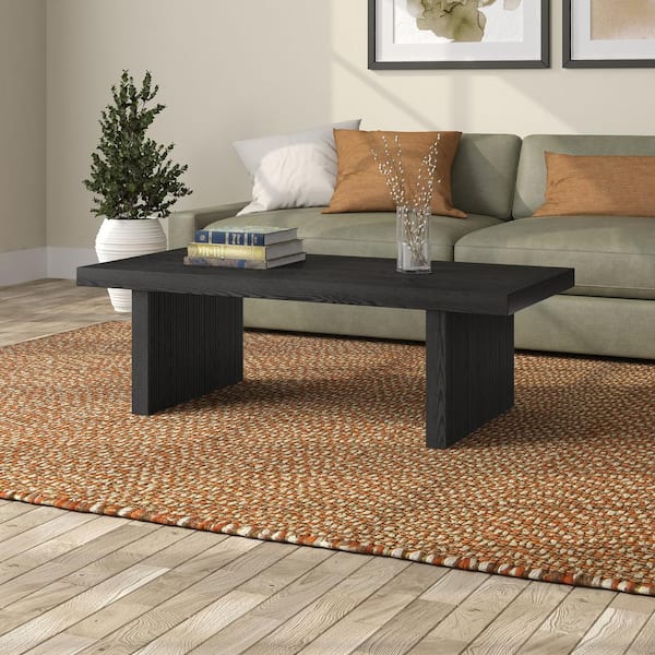 Meyer&Cross Soren 47.5 in. Black Grain Rectangle MDF Top Coffee Table