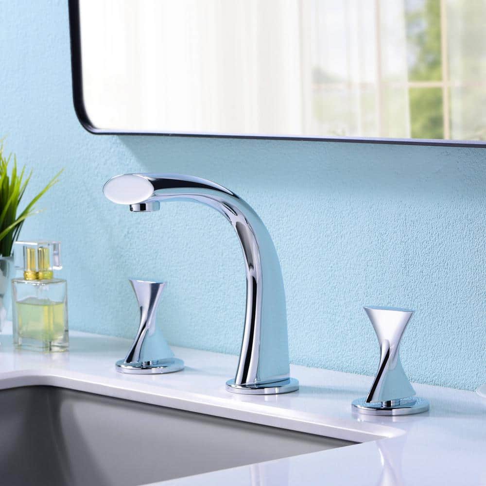 Polished Chrome 2-Handle Widespread Bathroom Faucet
