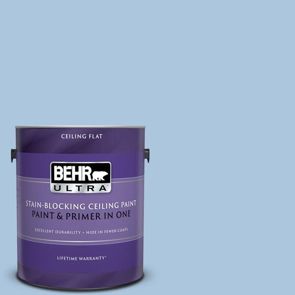 BEHR ULTRA 1 gal. #UL230-9 Caspian Tide Ceiling Flat Interior Paint and Primer in One