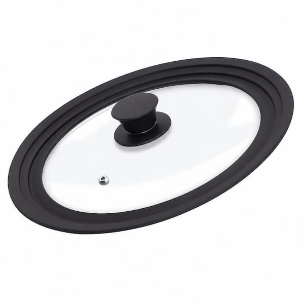Universal Lid for Pots,Tempered Glass Covered w/Heat Resistant Silicone Rim Fits 11in. 12in. & 12.5in. Diameter Cookware