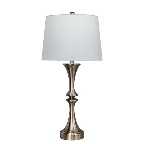 Fangio Lighting Martin Richard 28 in. Brushed Steel Table Lamp with USB