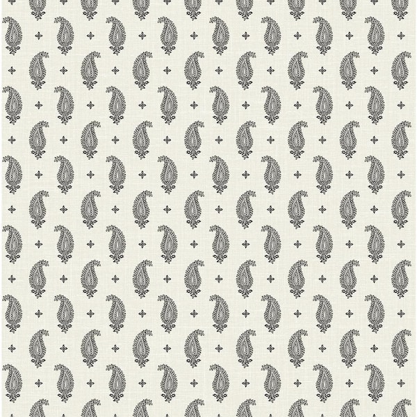 Seabrook Designs Poppy Seed Maia Paisley Paper Unpasted Nonwoven Wallpaper Roll 60.75 sq. ft.