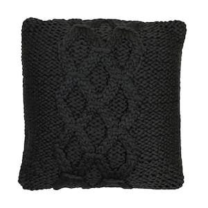 Georgia Geometric Charcoal 20 in. x 20 in. Knit Decorative Throw Pillow