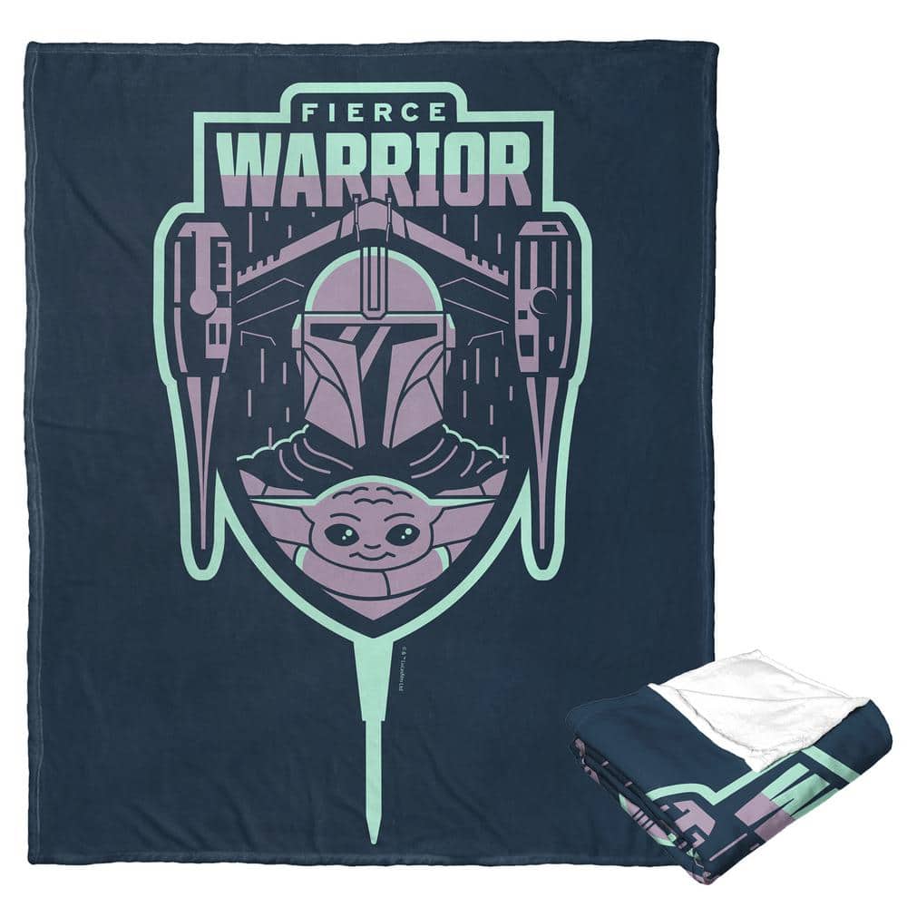 THE NORTHWEST GROUP Star Wars the Mandalorian Fierce Warrior Silk Touch Multi-Colored Throw Blanket