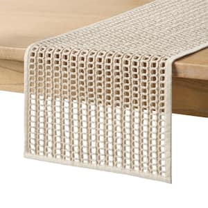 Kai Macrame  Natural 14 in. x 72 in. Table Runner