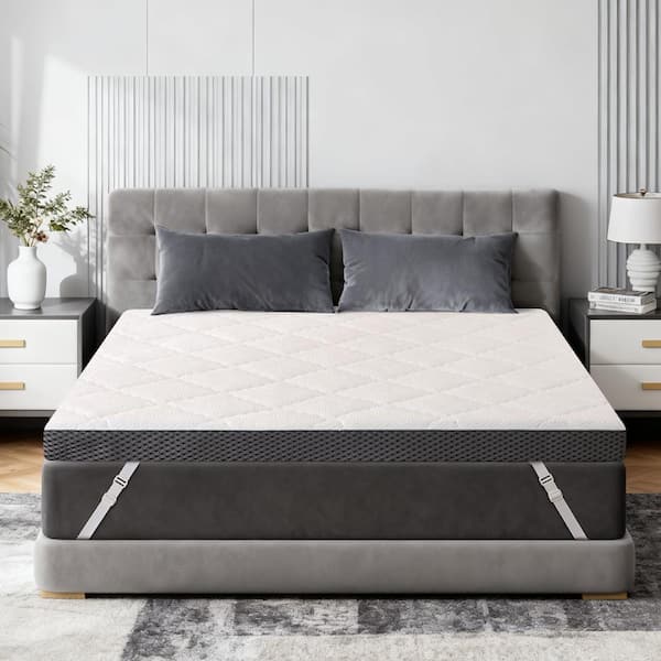 Extra Firm Mattress Topper Twin Size 3 Inch,Extra Support for Pain Relief,Washable Cover with Anti-Slip Straps