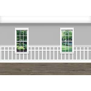 WAINSCOTKIT016-44WHW . 75 in. D x 44 in. W x 92 in. L Unfinished Aspen Wood Hayden Wainscot Kit Panel Moulding