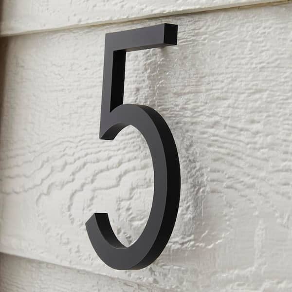 12 Black Aluminum floating or flat Modern House Numbers 0-9